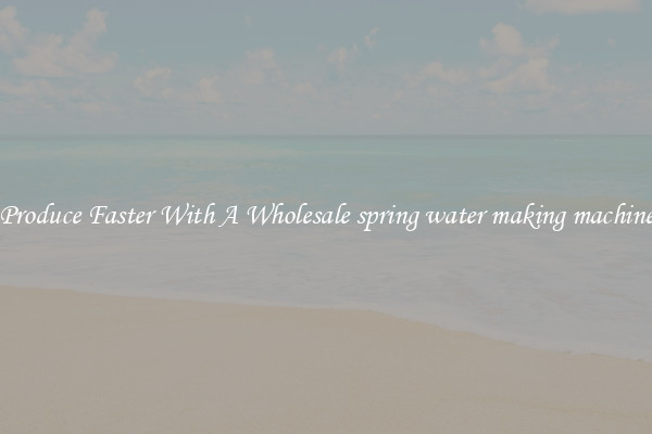Produce Faster With A Wholesale spring water making machine