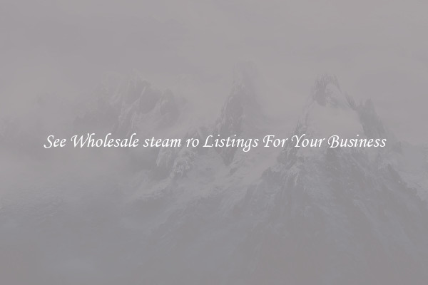 See Wholesale steam ro Listings For Your Business