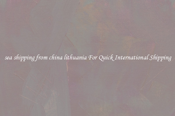 sea shipping from china lithuania For Quick International Shipping