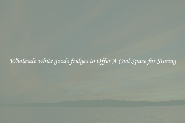 Wholesale white goods fridges to Offer A Cool Space for Storing