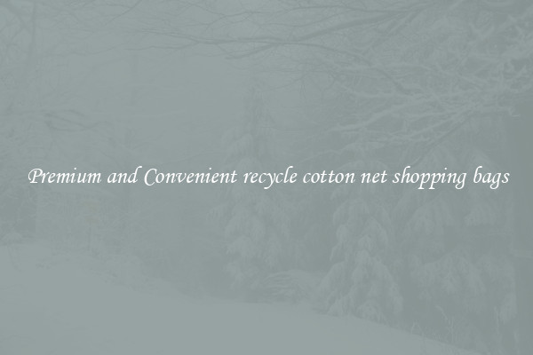 Premium and Convenient recycle cotton net shopping bags